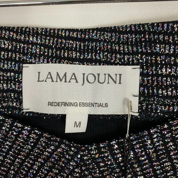 Lama Jouni Slinky Maxi Skirt Medium Black Silver Sparkly Holiday High Slits NEW - Picture 5 of 16